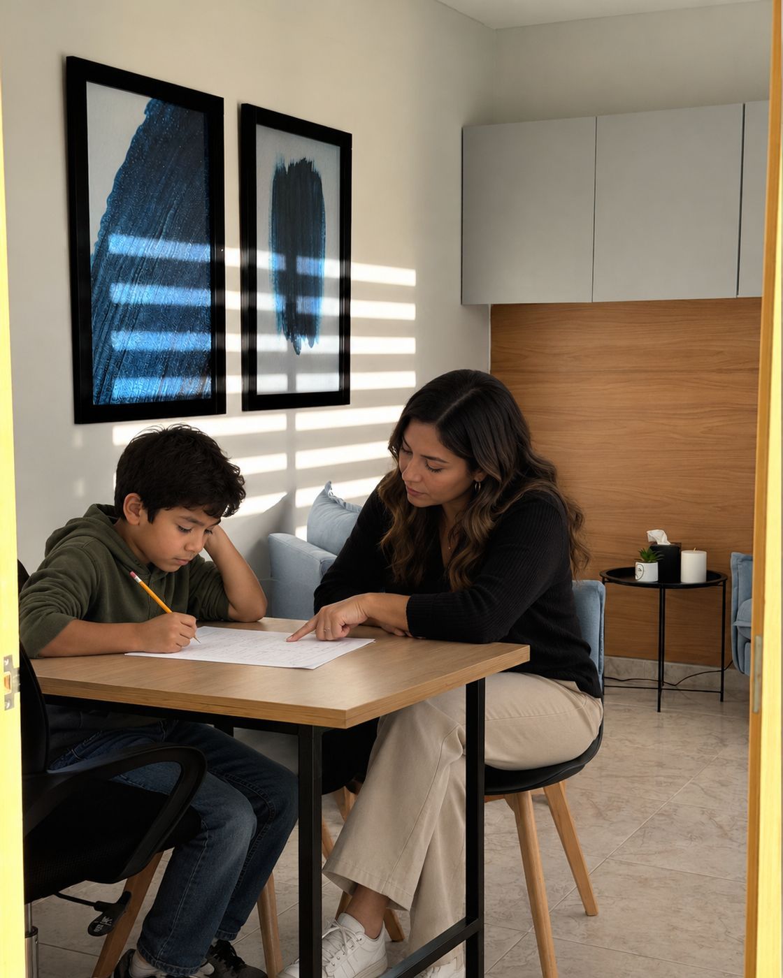 Niño haciendo tarea